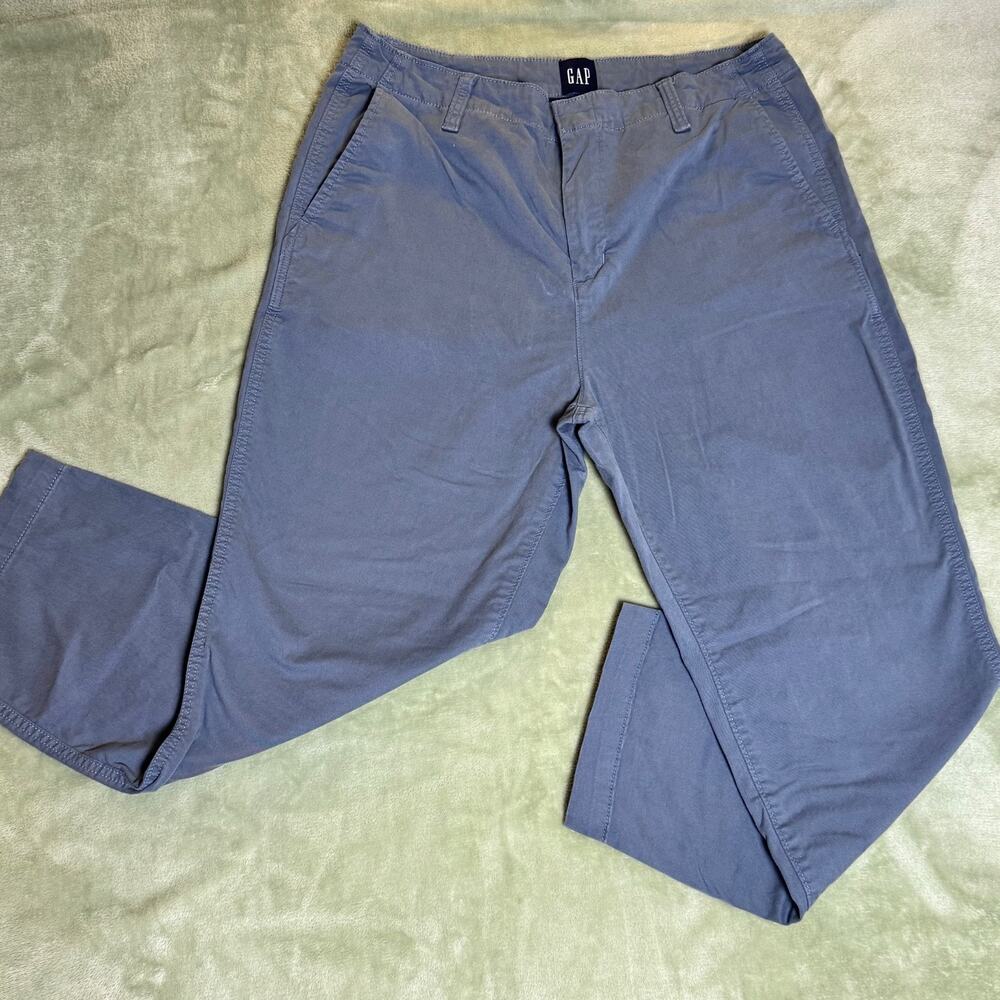 GAP Slim Straight Ankle Pant Navy Stretch Flat Front Business Casual 14